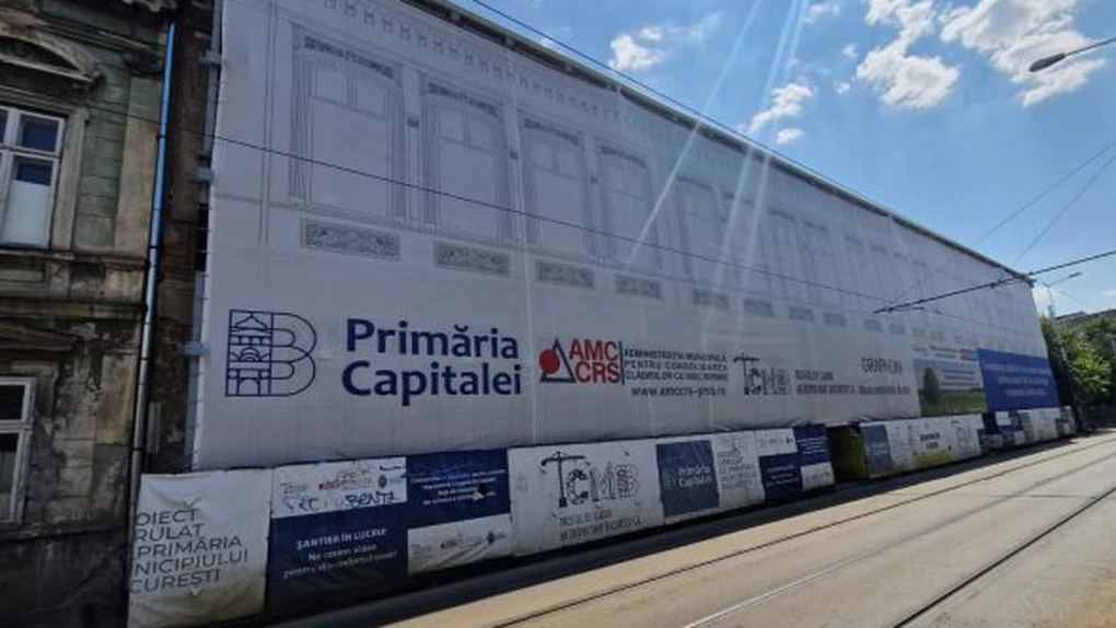 PMB continuă acțiunea de acoperire cu mesh-uri a clădirilor din Capitală aflate în paragină