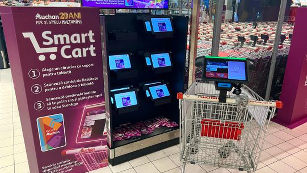 PREMIERĂ Schimbare majoră în magazinele Auchan. Ce apare pe cărucioarele de cumpărături și cum funcționează noul sistem
