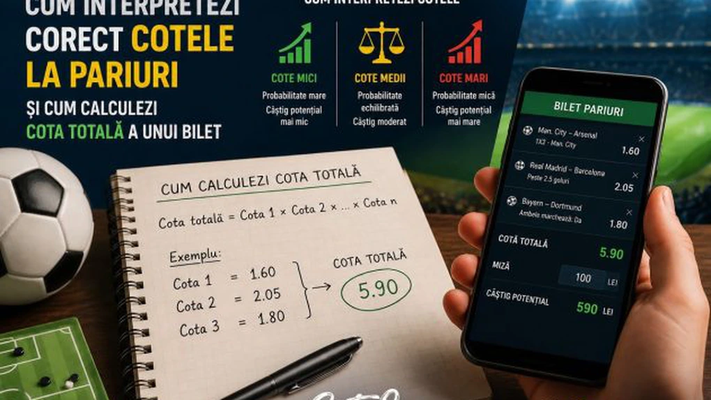 Cum interpretezi corect cotele la pariuri și cum calculezi cota totală a unui bilet