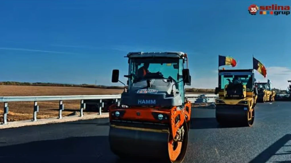 VIDEO Autostrada A3 Transilvania: A început așternerea ultimului strat de asfalt pe lotul Chiribiș - Biharia