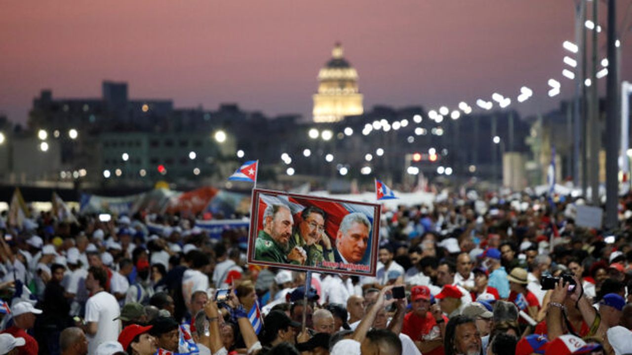 Cubans celebrate the International Labor Day a few days after in Havana