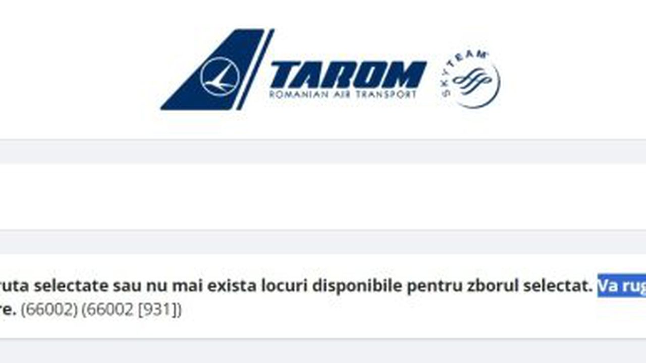 tarom nu exista zboruri