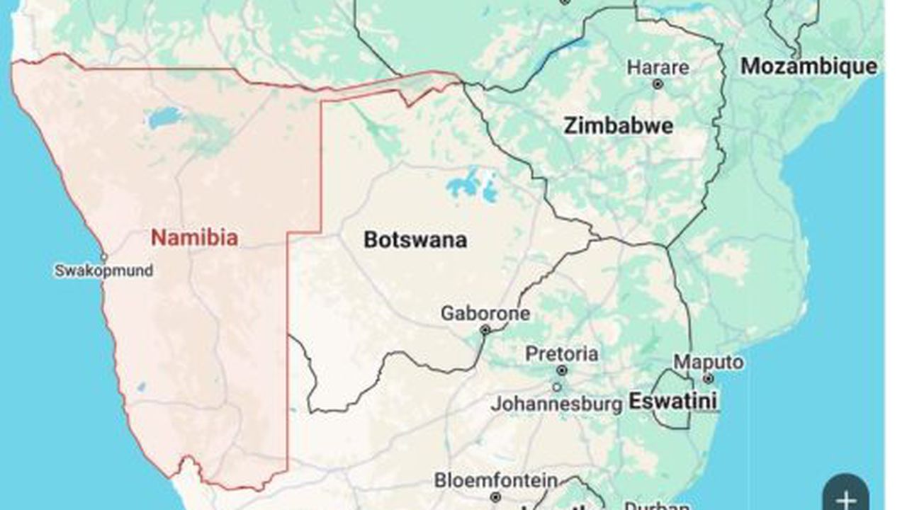namibia google maps