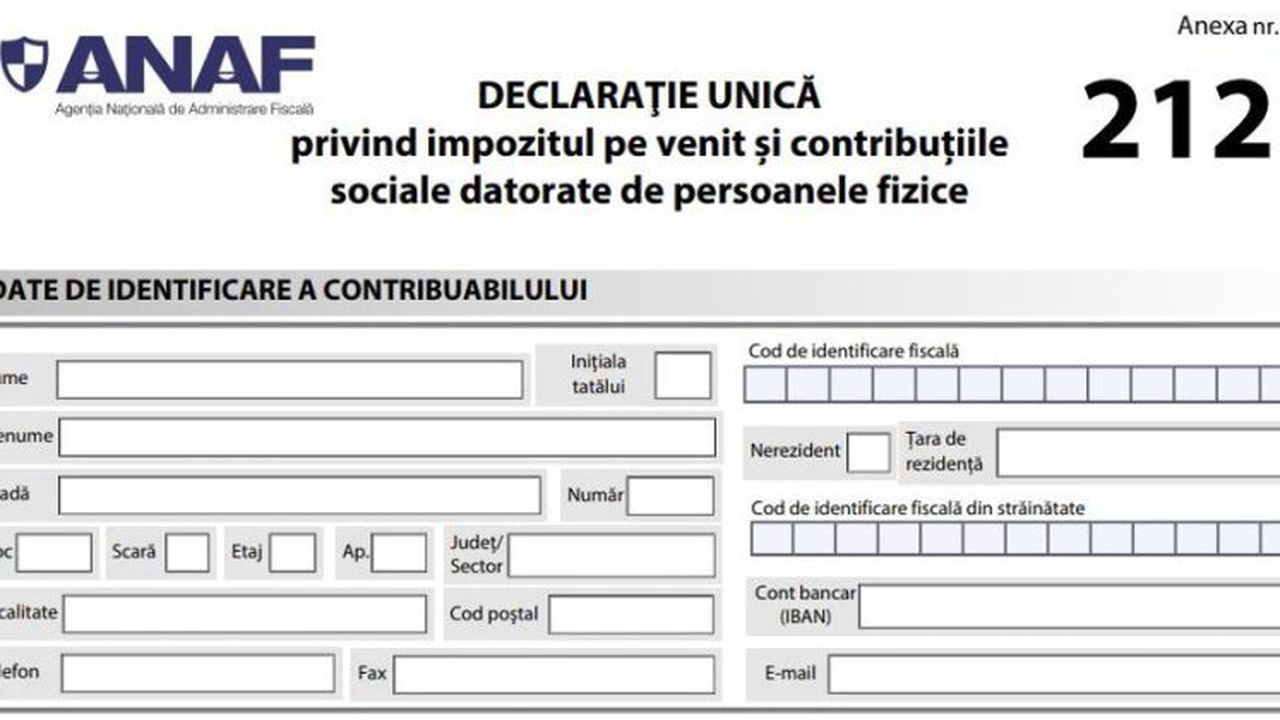 declaratie unica prima pagina formular 2026