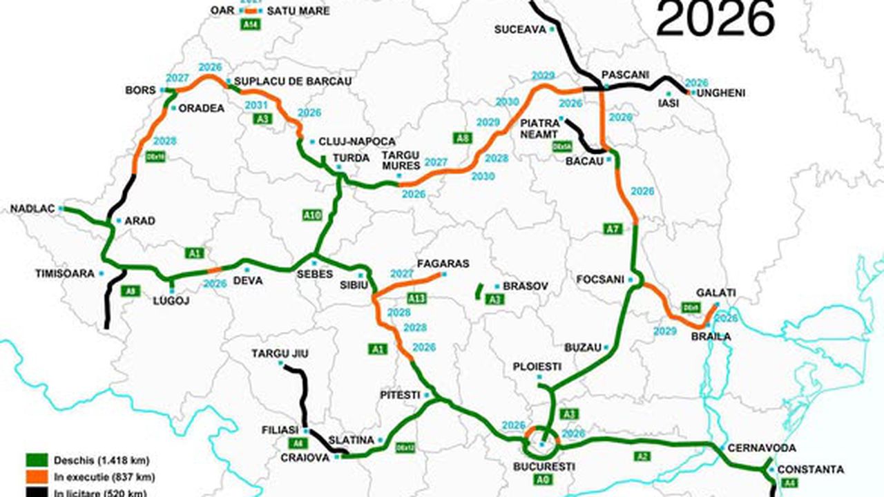 harta autostrazi noua