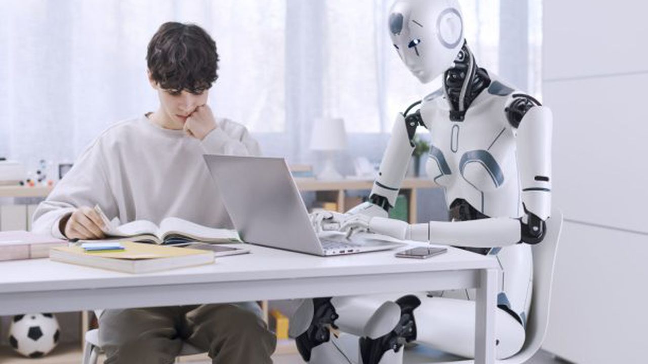 Studying with a robot