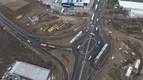 Autostrada Bucureștiului A0. Au fost montate primele grinzi la pasajul peste DN2 VIDEO
