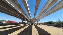FOTO Autostrada Bucureștiului A0: Stadiul lucrărilor la lotul 3 Nord se apropie de 50%. Scrioșteanu îi cere constructorului chinez să crească mobilizarea în șantier