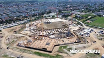 VIDEO Stadionul ”Nicolae Dobrin” din Pitești prinde contur. Cum mai arată prima arenă exclusiv „verde” din România