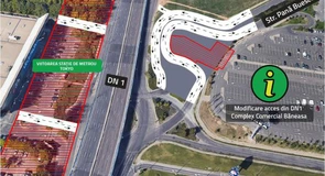 Schimbări la intrarea în zona comercială Băneasa, pentru realizarea viitoarei stații de metrou Tokyo