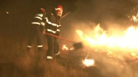 Incendii de vegetaţie în zece judeţe din România