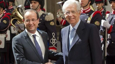 Criza euro: convergenţă puternică de idei puternică între Monti şi Hollande