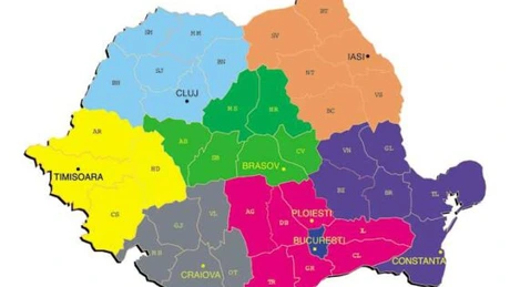 Proiect de lege: România, împărţită în 8 regiuni, cu buget multianual, conduse de consilii regionale
