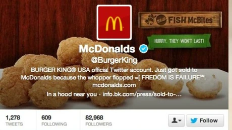Contul de Twitter al Burger King a fost spart de hackeri