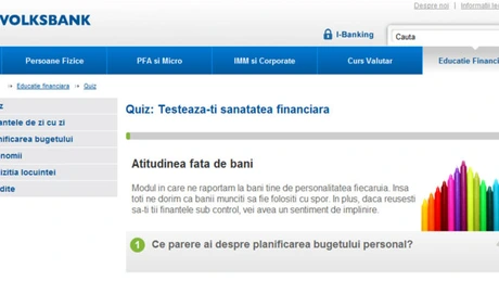 Volksbank a lansat un test interactiv de sănătate financiară