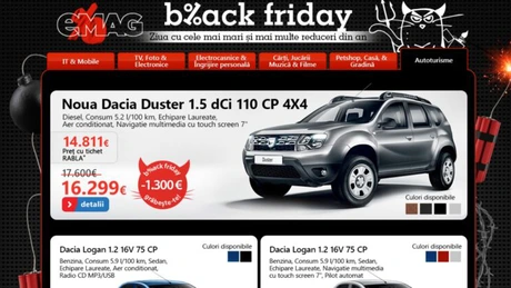 Black Friday 2013. eMAG a vândut 4 mașini în primele trei minute de la start