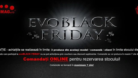 Black Friday 2013. evoMAG a vândut până la ora 12:00 produse de 1.1 milioane de euro