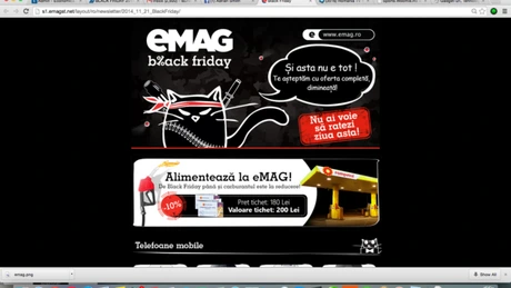 eMAG organizează Black Friday pe 18 noiembrie. 