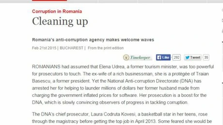 Ce scrie The Economist despre activitatea DNA în România