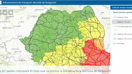 Ministerul Transporturilor a publicat pe site-ul propriu harta interactivă cu starea infrastructurii