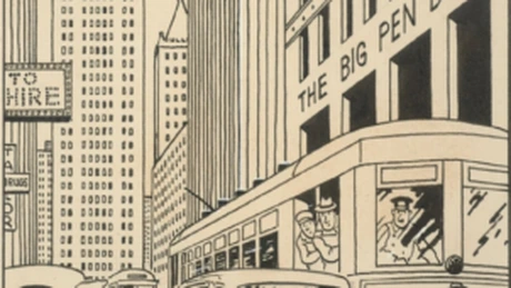 O ilustraţie rară din benzile desenate Tintin, vândută la licitaţie cu 753.000 de euro