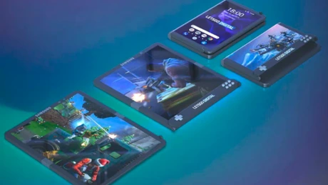 Samsung a primit patentul de design pentru un smartphone pliabil pentru gaming - FOTO