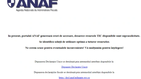 ALERTĂ Site-ul ANAF a încetat să mai funcţioneze