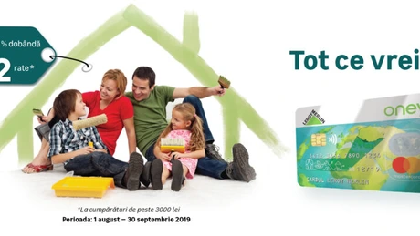 Ai 0% dobândă la cumpărături în 12 rate din magazinele LEROY MERLIN, prin cardul de cumpărături Oney