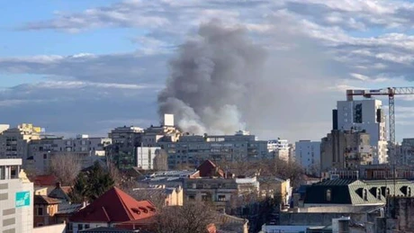 Incendiu puternic în Capitală, la Delta Văcărești
