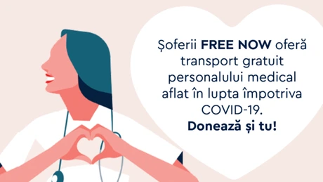 Free Now oferă curse gratuite personalului medical implicat în lupta contra coronaviruslui