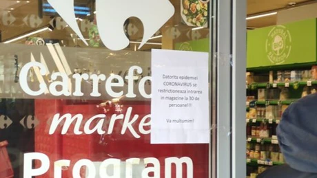 CORONAVIRUS. Carrefour limitează accesul cumpărătorilor în magazinele Carrefour Market din Bucureşti