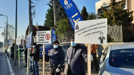 Sindicaliștii din F.S.L.I. Petrol-Energie au protestat în stradă împotriva companiei GSP Offshore și a omului de afaceri Gabriel Comănescu