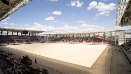 Stadionul Rapid este finalizat în proporție de 90%. În vara va putea găzdui competiții