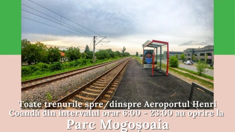 Trenurile CFR Călători de pe traseul Aeroport Henri Coandă - București Nord vor opri şi la Parc Mogoșoaia