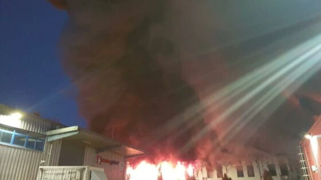 Incendiu puternic la Cluj, în parcul industrial Tetarom