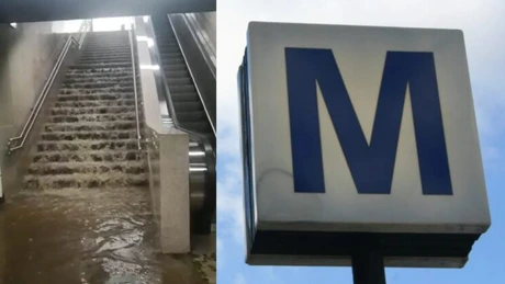 Vreme rea în București: stația de metrou Valea Ialomiței, inundată