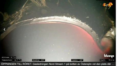 Nord Stream - Primele imagini submarine arată lipsa unui segment de 50 metri după una din explozii