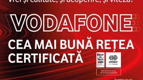 Vodafone a primit certificarea pentru cea mai bună rețea mobilă din România