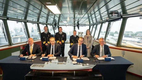 Damen a semnat un nou contract pentru livrarea a patru fregate de război pentru Olanda și Belgia. Navele for fi construite pe șantierul din Galați