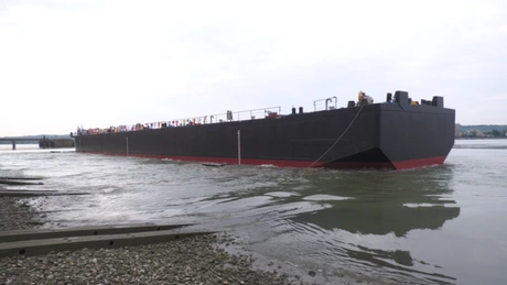 Şantierul Naval Severnav a lansat prima barjă fluvială construită pentru o companie românească
