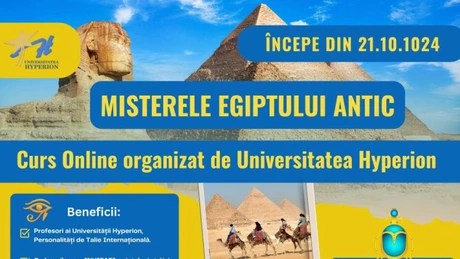 MISTERELE EGIPTULUI ANTIC – curs online organizat de Universitatea Hyperion