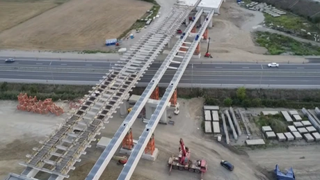 Autostrada Moldovei A7: Au fost montate toate grinzile peste A3 VIDEO