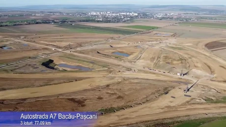 Autostrada Moldovei A7: Imagini noi cu primul nod turbion din România, de la intersecția cu Autostrada Unirii A8. Se va întinde pe 220 de hectare