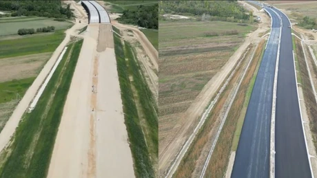 Autostrada Sibiu - Pitești: Cum au evoluat lucrările la secțiunea 5 în doar patru luni VIDEO