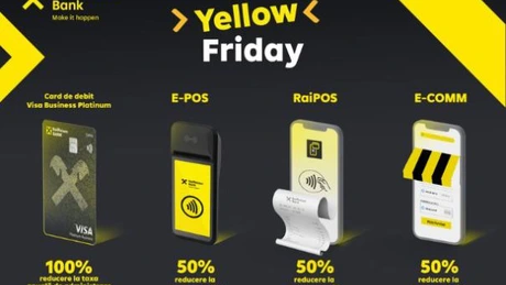 Black Friday devine Yellow Friday: Raiffeisen Bank România lansează un pachet integrat de oferte pentru nouă produse și servicii financiare la costuri reduse