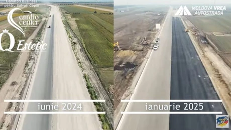 Autostrada Moldovei A7. Cum au evoluat lucrările la tronsonul Focșani - Bacău din iunie până în ianuarie (Video)