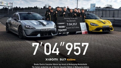 Xiaomi SU7 Ultra doboară recordul pe tur al unui vehicul executiv electric pe circuitul Nürburgring Nordschleife