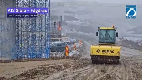 VIDEO Autostrada A13 Sibiu - Făgăraș: Turcii de la Makyol lucrează cu 400 muncitori pe tronsonul 2, ajuns la un stadiu de 21%