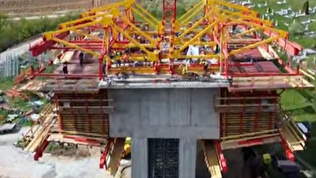 VIDEO Autostrada Transilvania: Progres vizibil la podul în consolă de la Nădășelu, care ar putea fi gata în trei luni