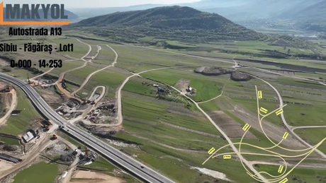 VIDEO Autostrada A13 Sibiu - Făgăraș: Cum mai evoluează lucrările la cel mai complex nod rutier din România